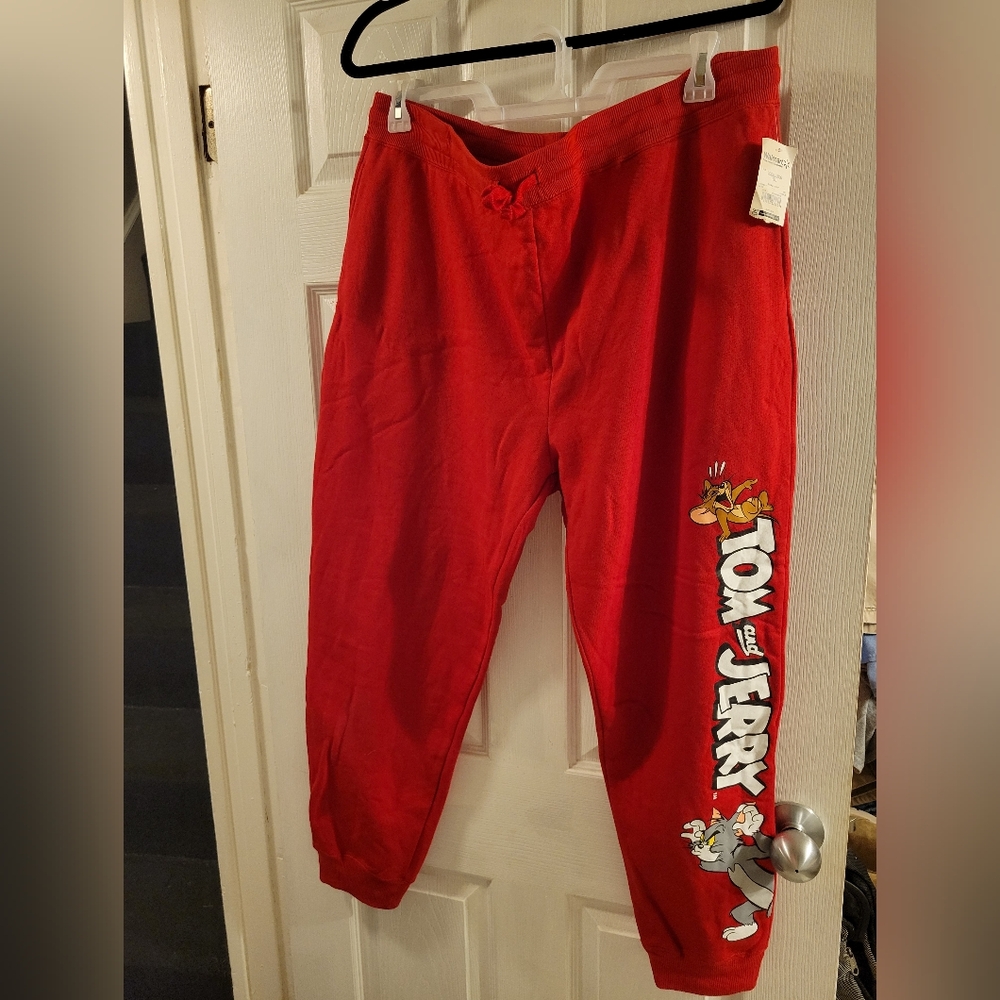 Red Joggers With Tom And Jerry Size XXXL